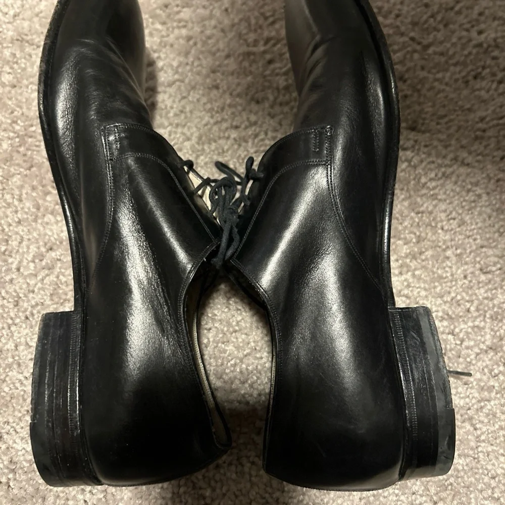 Mannina Firenze Black Leather Dress Shoes Men’s Size 7.5 Made in Italy